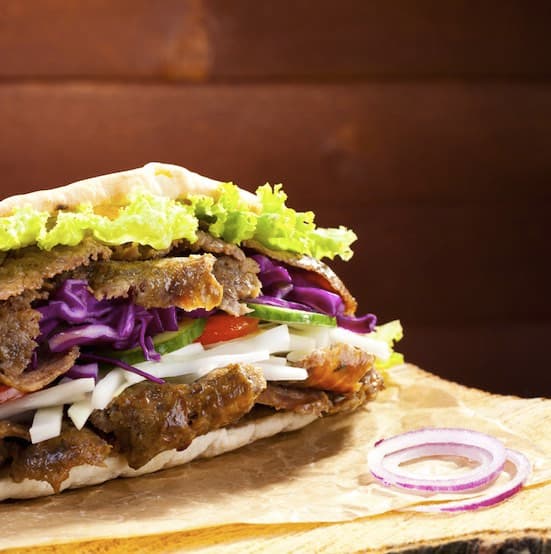 Kebab de Frango no Prato